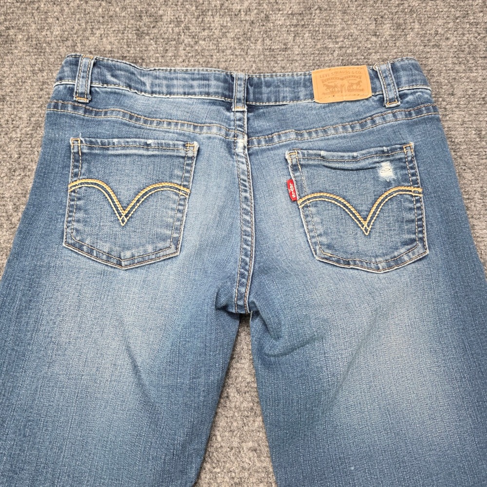 Levi's 711 Skinny‎ Jeans Girls Size 12 Reg Blue Distressed Floral Hummingbird - Picture 12 of 12